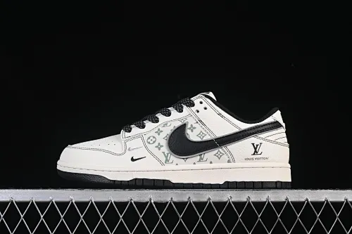 All categories Nk SB Dunk Series Nk SB Dunk Low High-end customized low-top sneakers Nike SB Dunk Low LV co-branded printed beige and black hook High-end customized low-top casual sneakers HH7518-095